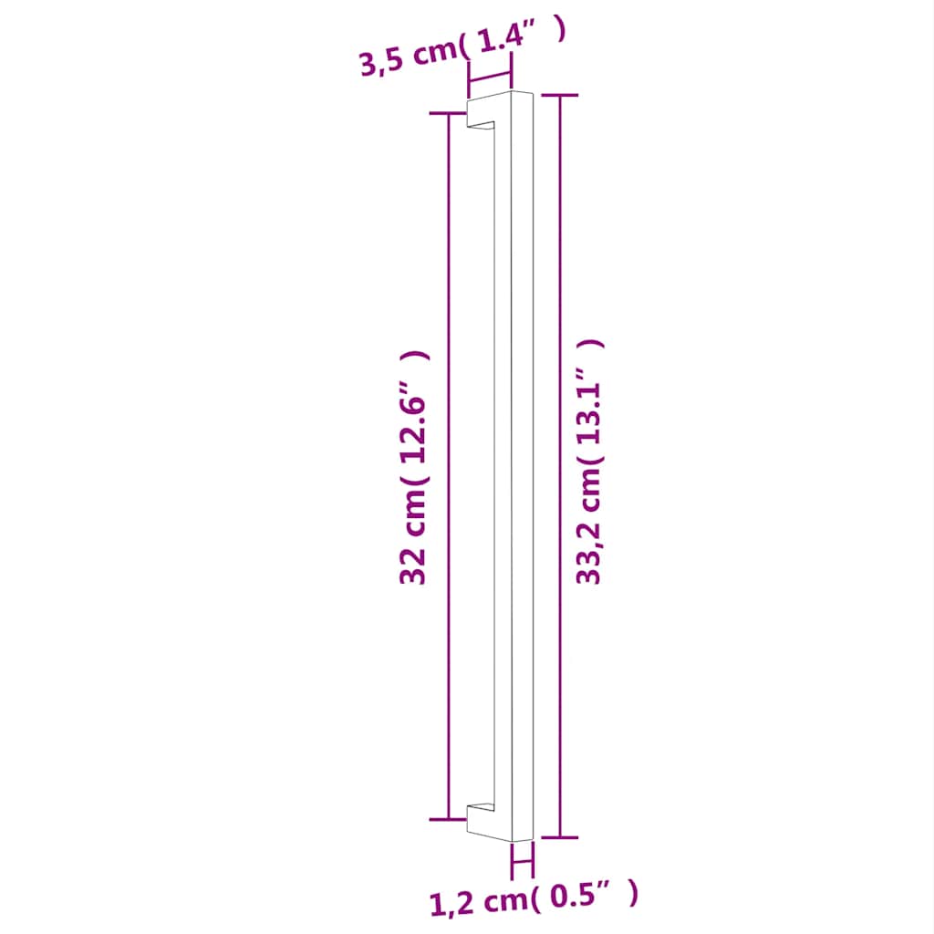 10 db bronz rozsdamentes acél szekrényfogantyú 320 mm
