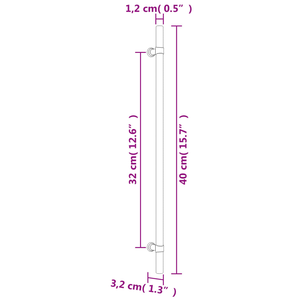 20 db ezüst rozsdamentes acél szekrényfogantyú 320 mm