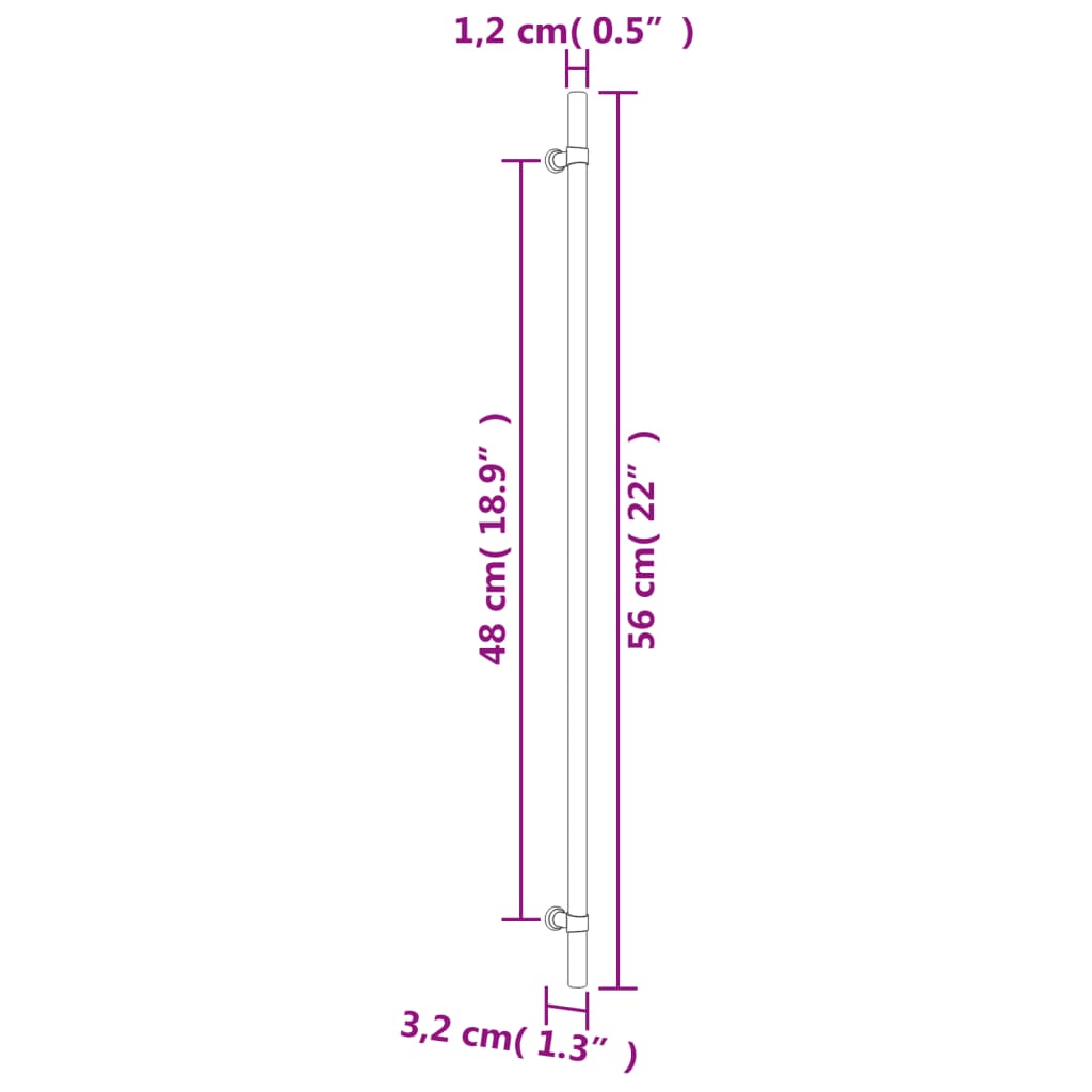 10 db ezüst rozsdamentes acél szekrényfogantyú 480 mm