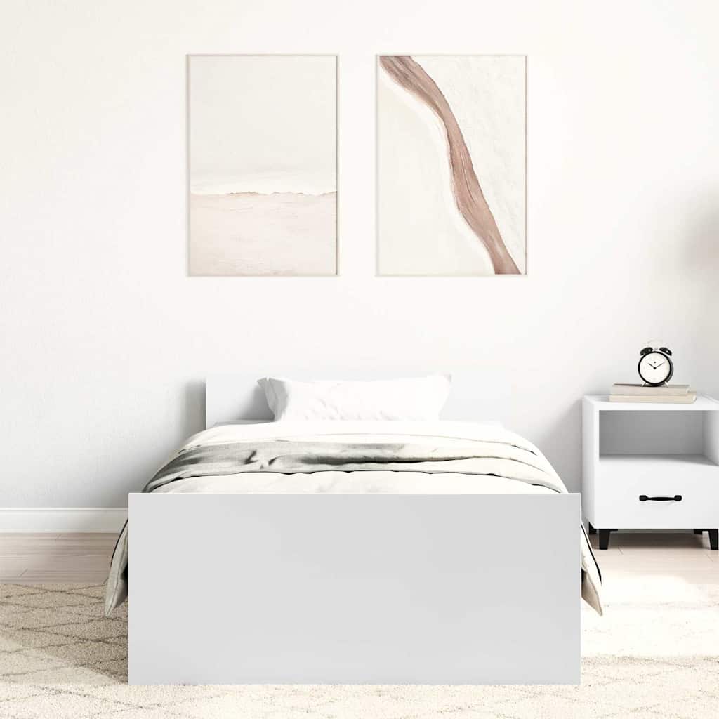 fehér szerelt fa ágykeret 100 x 200 cm