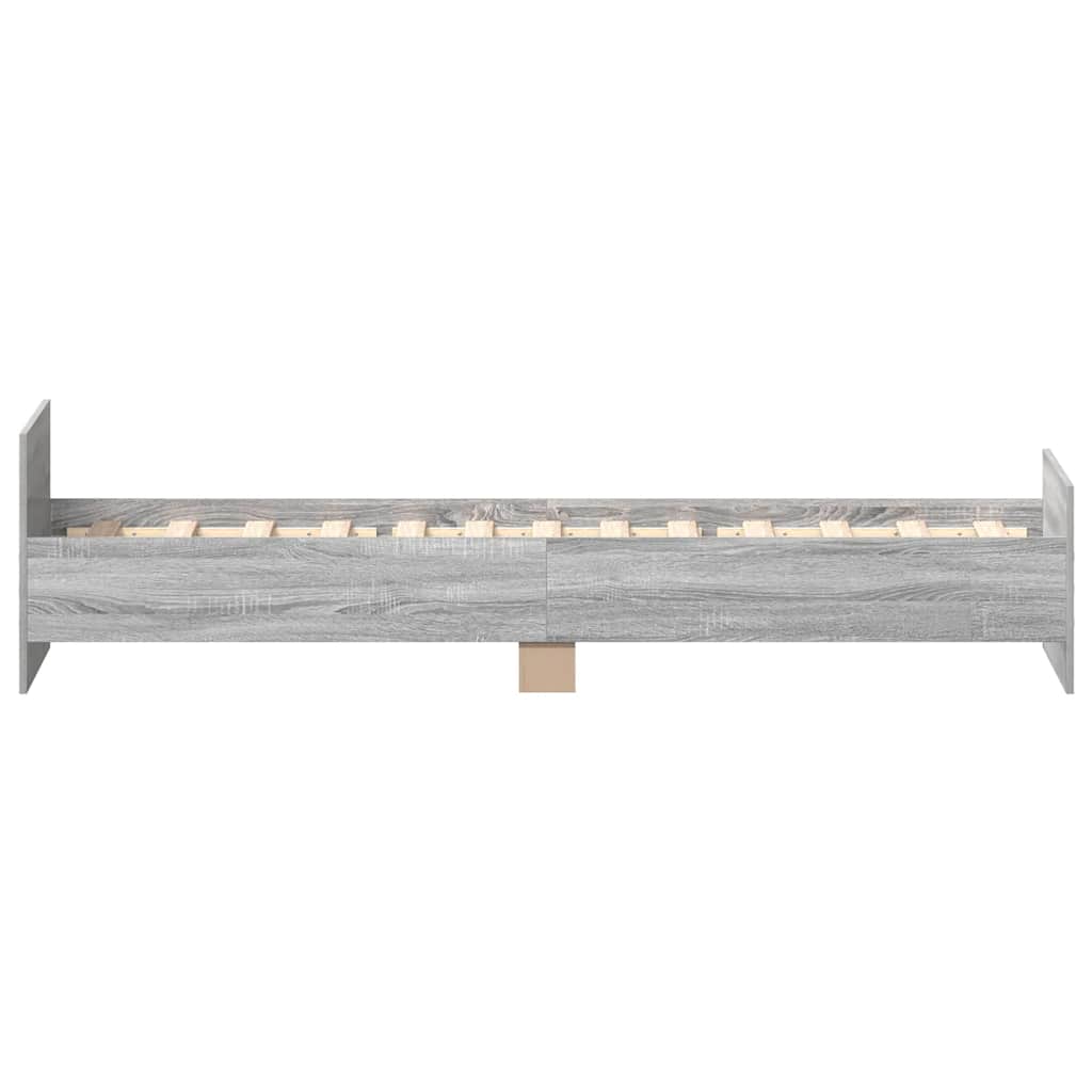 szürke sonoma egyszemélyes szerelt fa ágykeret 75 x 190 cm