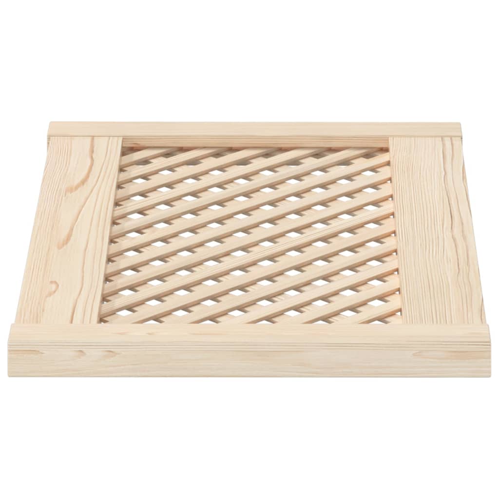 2 db tömör fenyőfa rácsos szekrényajtó 59,5x39,5 cm