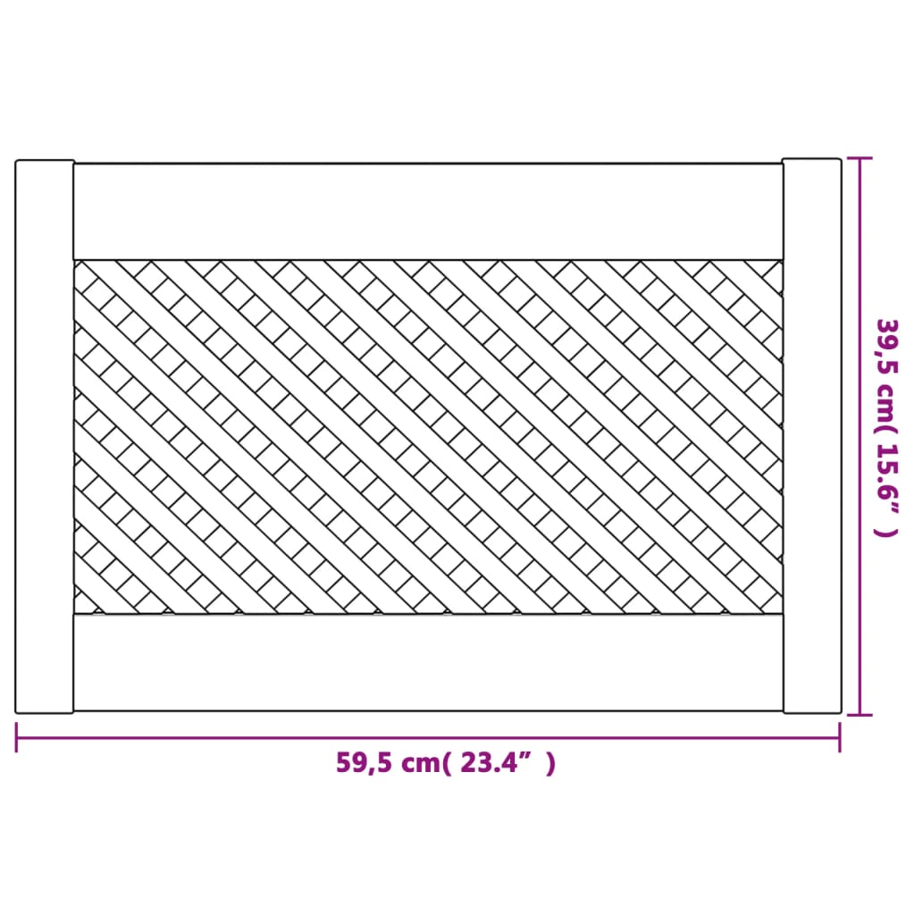 2 db tömör fenyőfa rácsos szekrényajtó 59,5x39,5 cm
