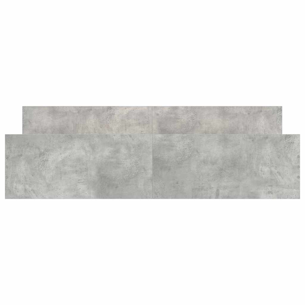 betonszürke ágykeret fej- és lábtámlával 200 x 200 cm