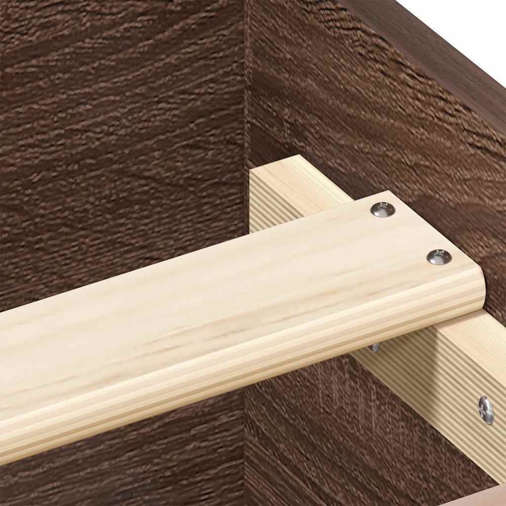 barna tölgyszínű fém ágykeret fej- és lábtámlával 120 x 200 cm