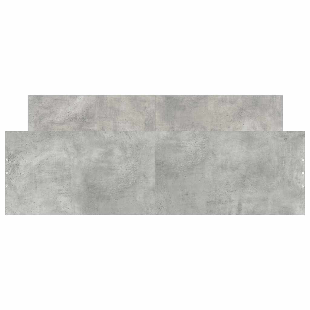 betonszürke ágykeret fej- és lábtámlával 150 x 200 cm