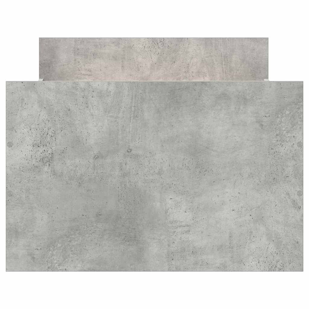betonszürke ágykeret fej- és lábtámlával 100 x 200 cm