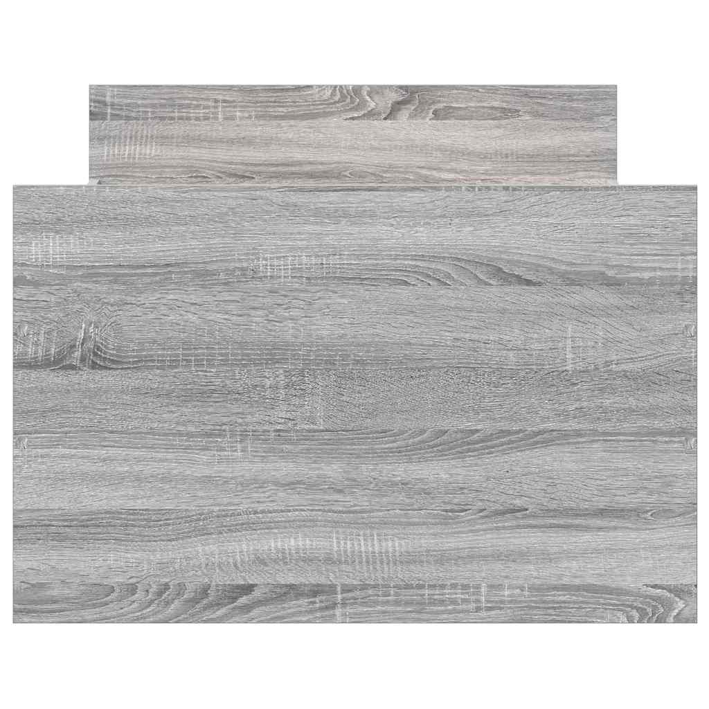 szürke sonoma színű ágykeret fej- és lábtámlával 90 x 200 cm