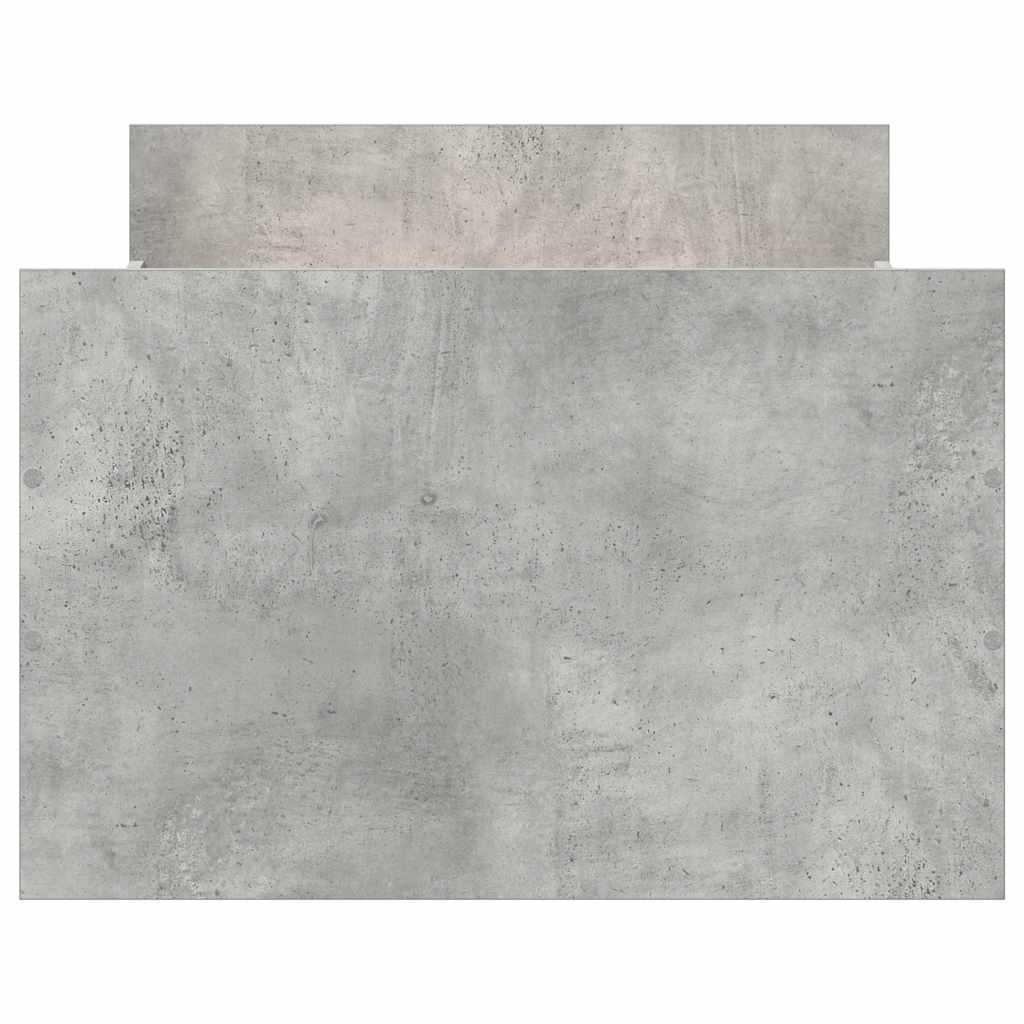 betonszürke ágykeret fej- és lábtámlával 90 x 190 cm