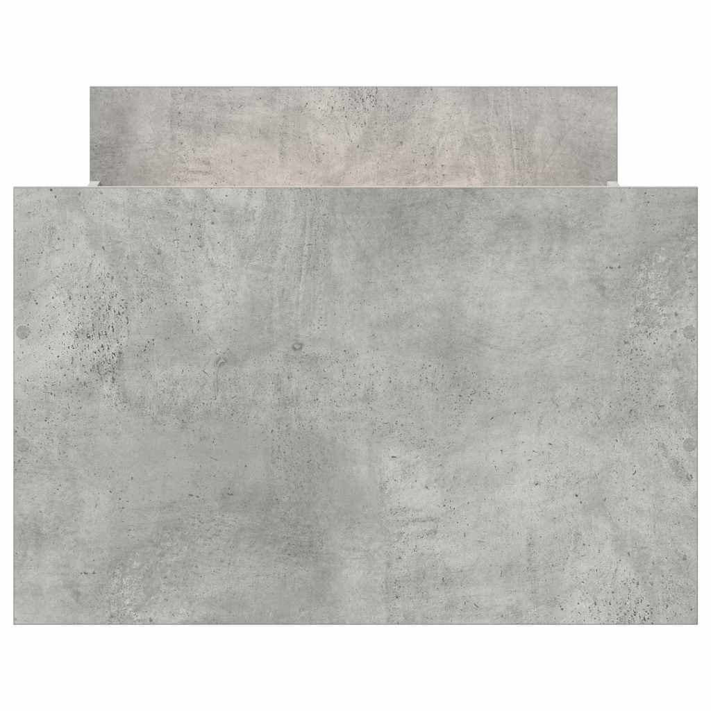 betonszürke ágykeret fej- és lábtámlával 75 x 190 cm