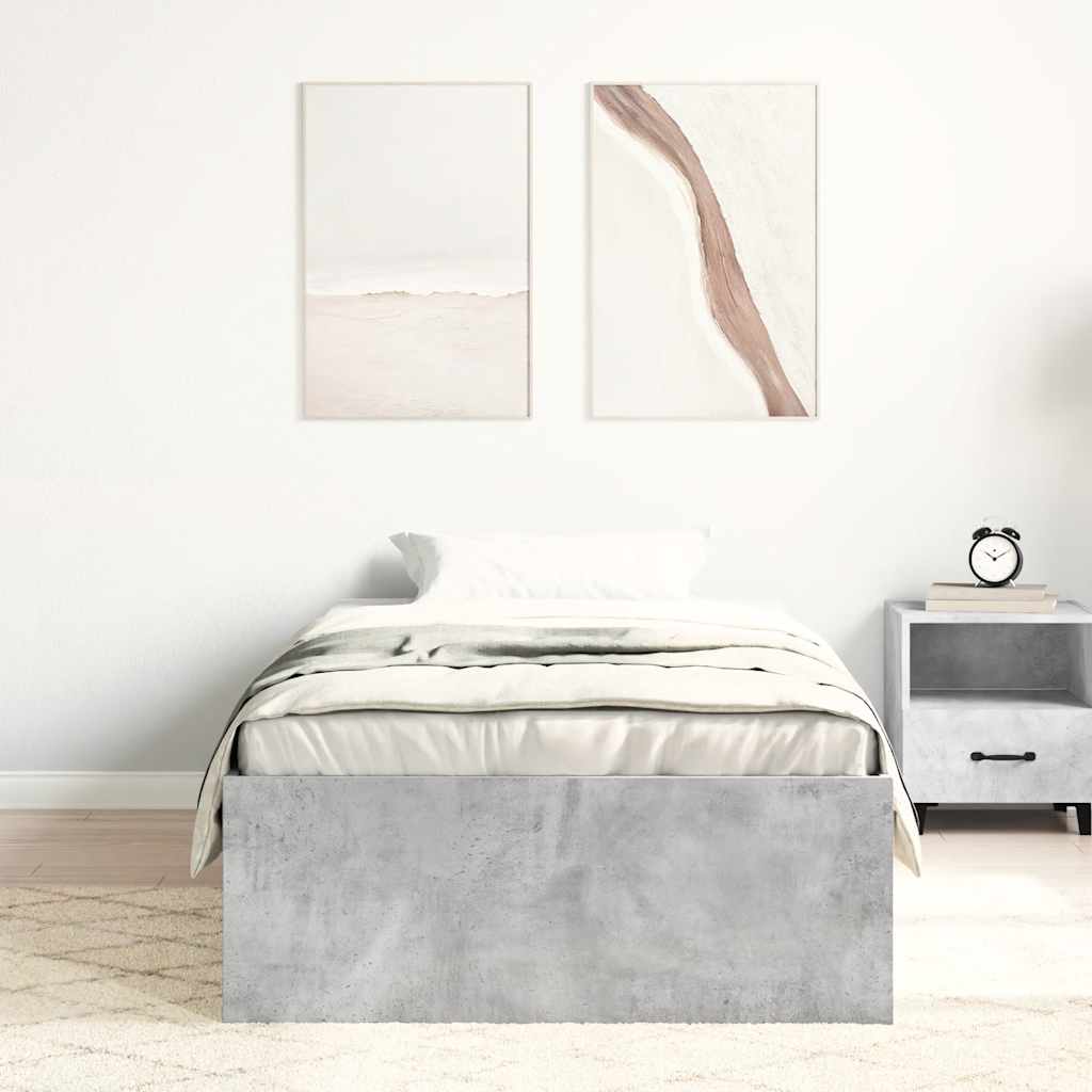 betonszürke ágykeret 100 x 200 cm