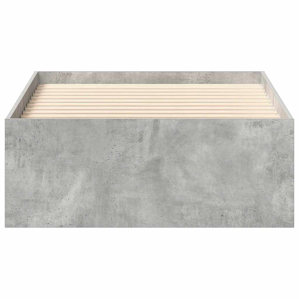 betonszürke kisméretű egyszemélyes ágykeret 75 x 190 cm