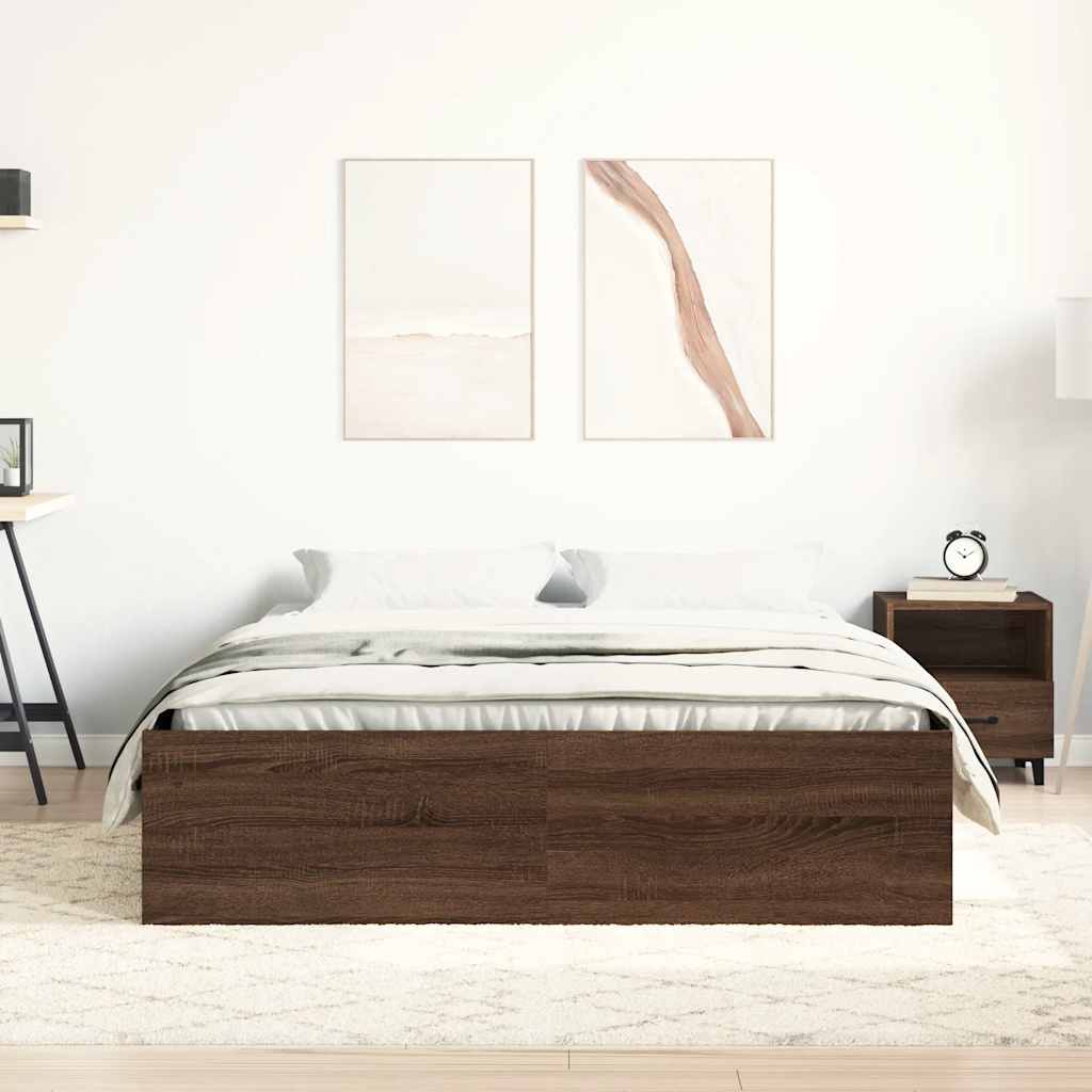 barna tölgy színű ágykeret 120 x 200 cm