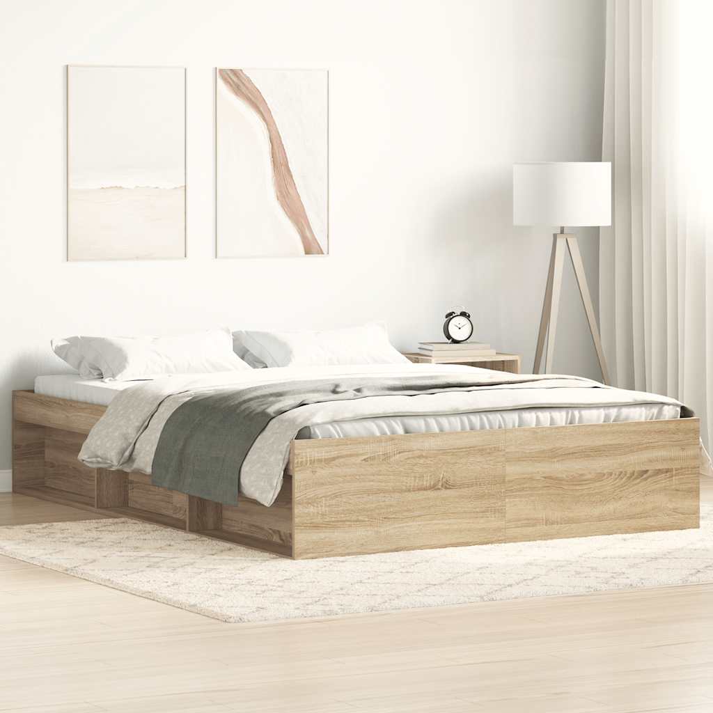 sonoma tölgy színű king size ágykeret 150 x 200 cm