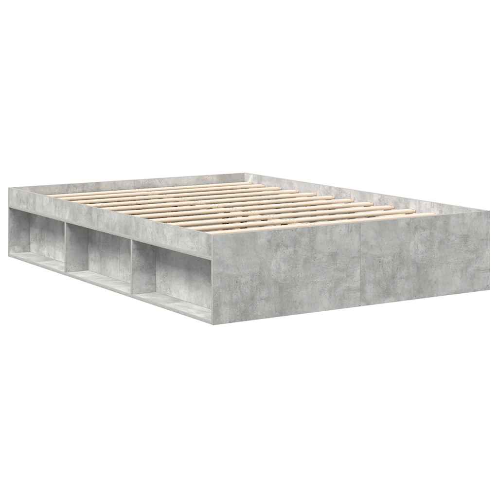 betonszürke king size ágykeret 150 x 200 cm