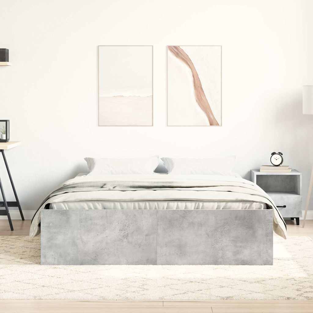 betonszürke king size ágykeret 150 x 200 cm