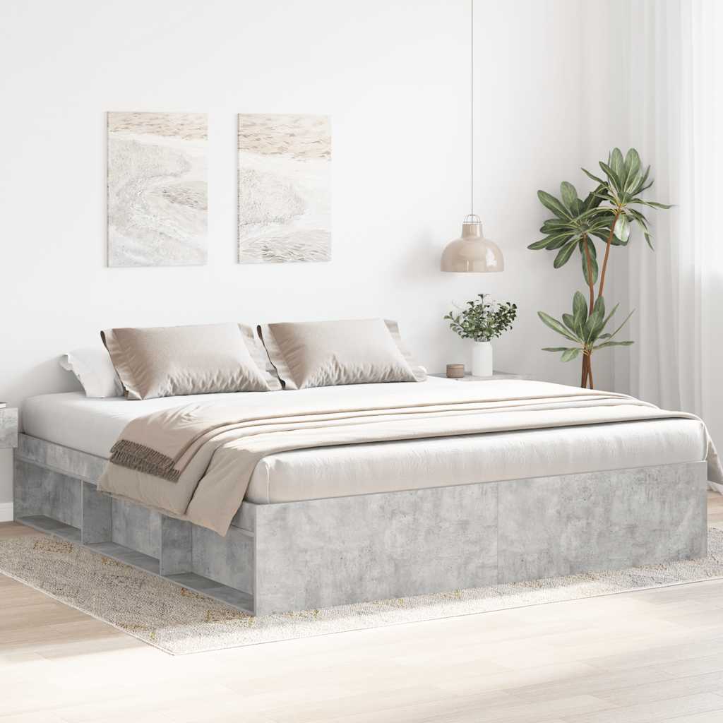 betonszürke ágykeret 200 x 200 cm