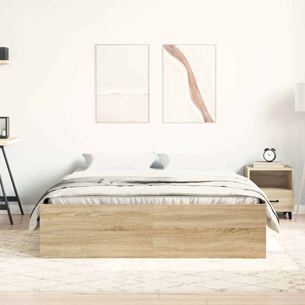 sonoma-tölgyszínű ágykeret 140 x 190 cm