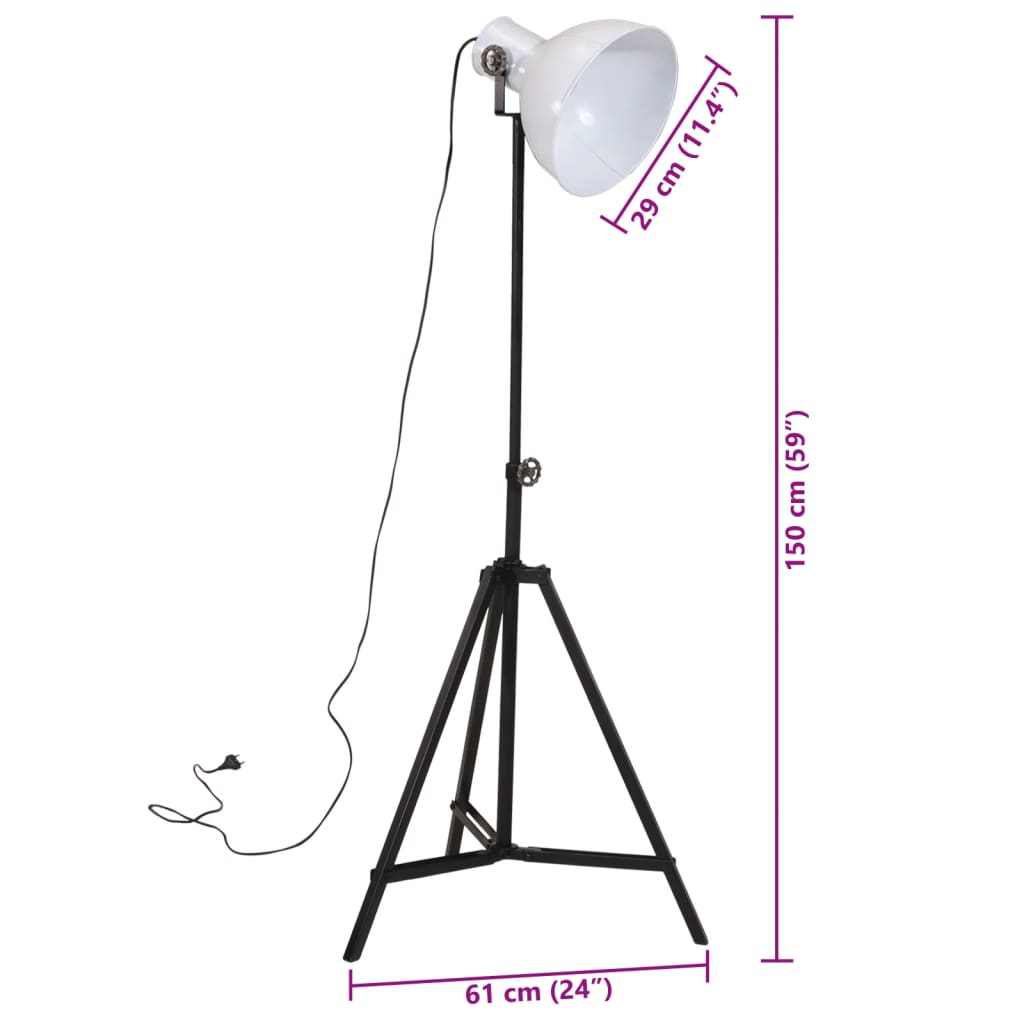 fehér állólámpa 25 W 61x61x90/150 cm E27