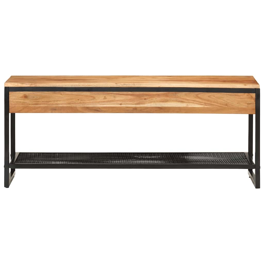 tömör akácfa és vas cipőpad 110 x 35 x 45 cm