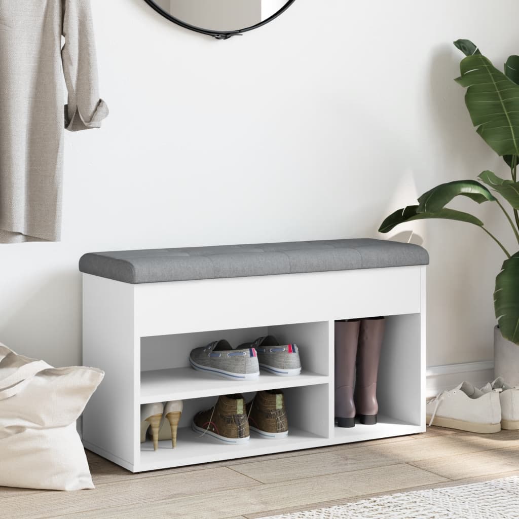 fehér cipőpad 82 x 32 x 45,5 cm rétegelt fából