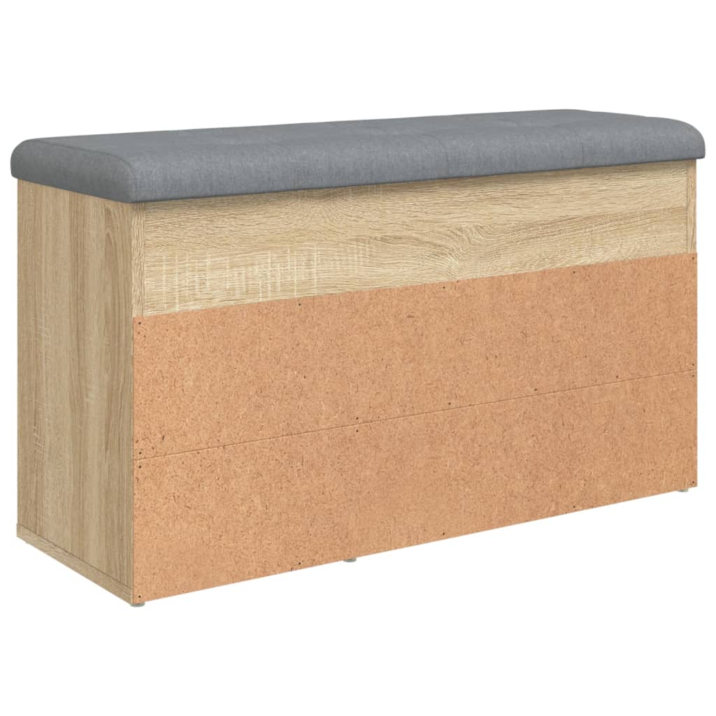 sonoma tölgy színű szerelt fa cipőtároló pad 82 x 32 x 45,5 cm