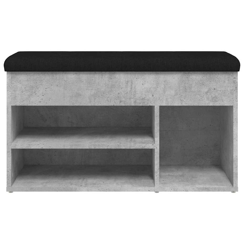 betonszürke szerelt fa cipőtároló pad 82 x 32 x 45,5 cm