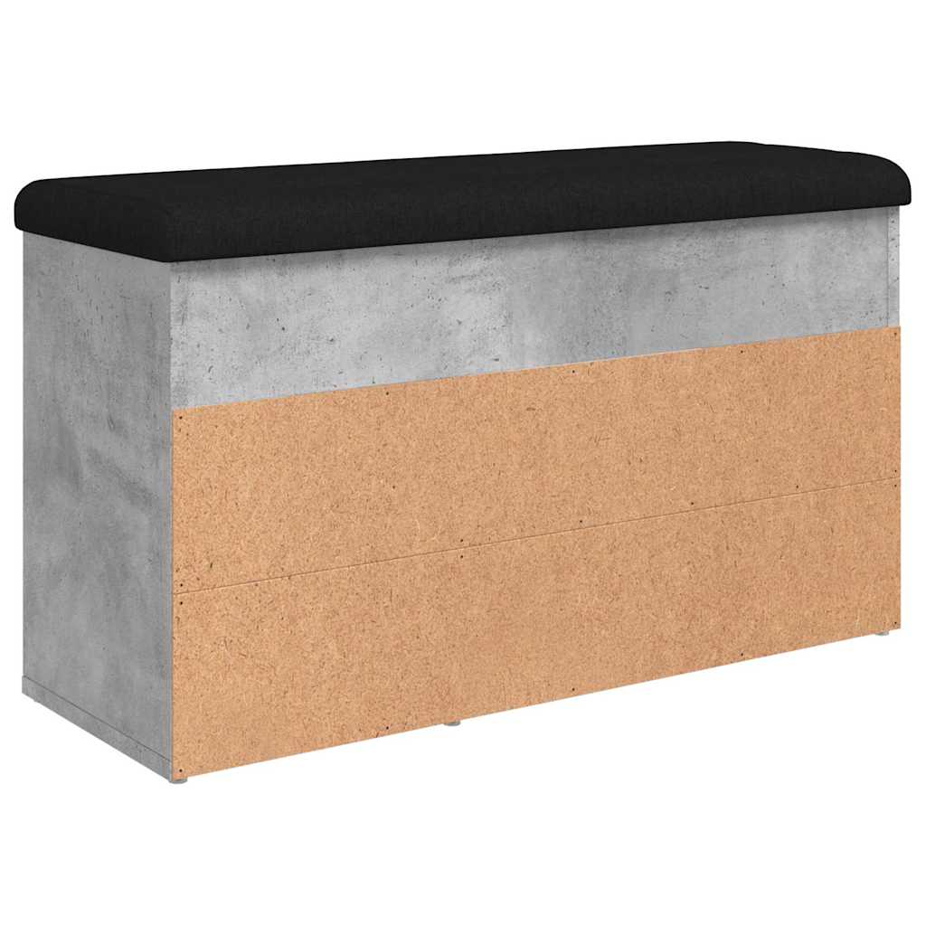betonszürke szerelt fa cipőtároló pad 82 x 32 x 45,5 cm