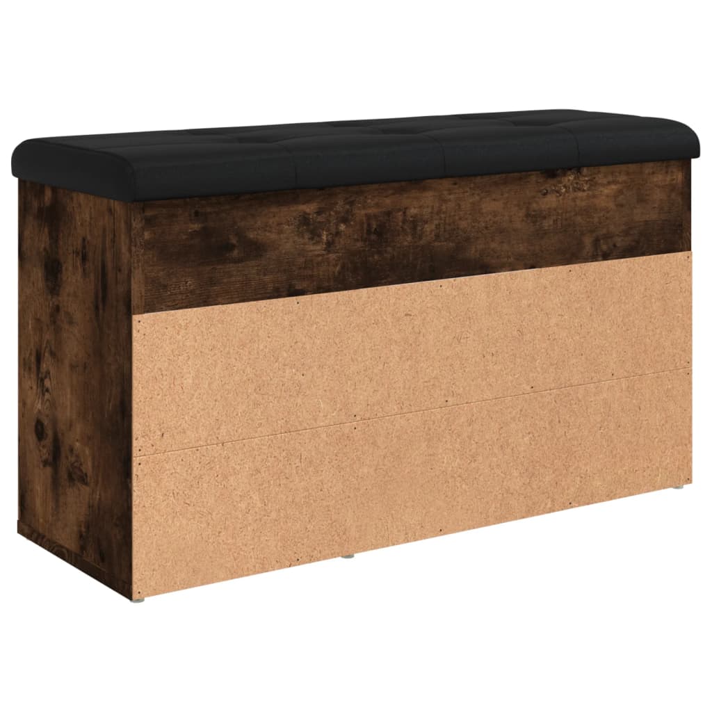 füstös tölgy színű szerelt fa cipőtároló pad 82 x 32 x 45,5 cm