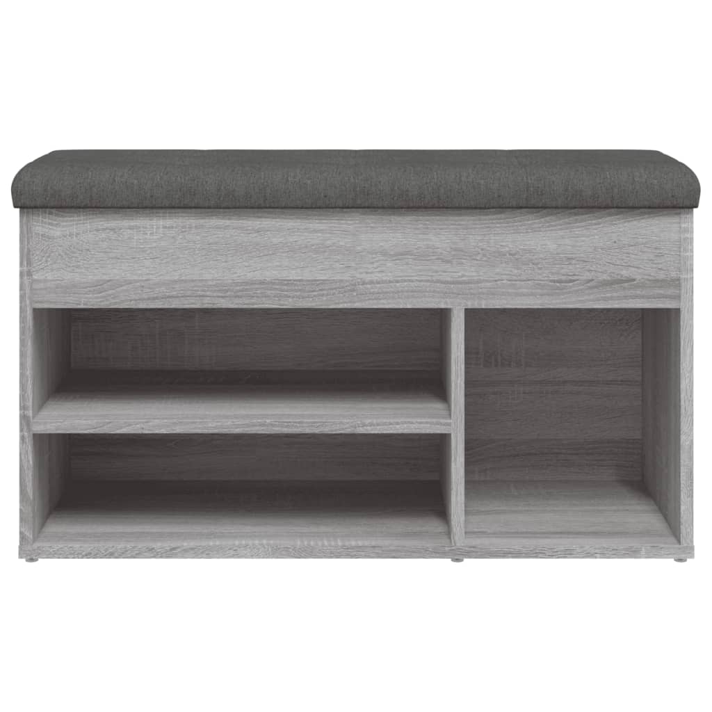 szürke sonoma színű szerelt fa cipőtároló pad 82 x 32 x 45,5 cm