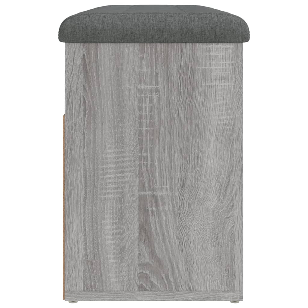 szürke sonoma színű szerelt fa cipőtároló pad 82 x 32 x 45,5 cm