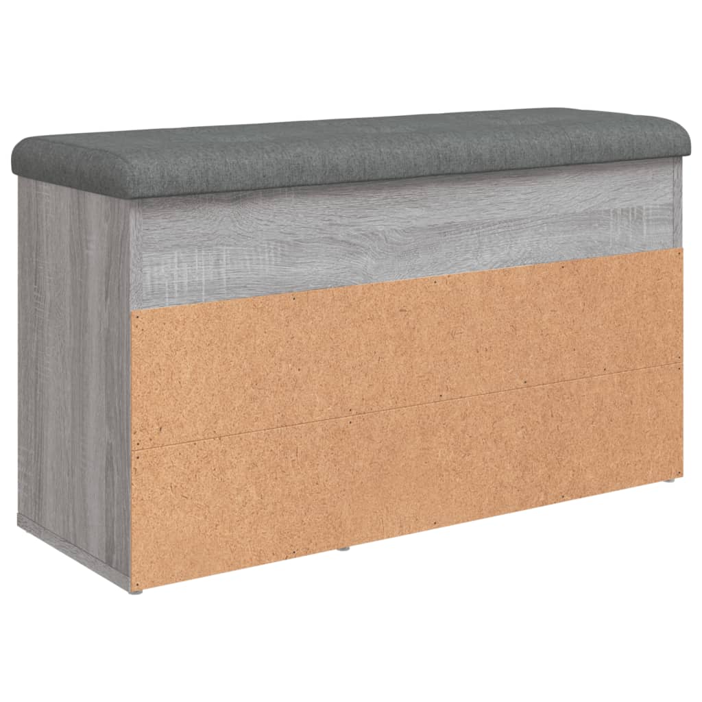 szürke sonoma színű szerelt fa cipőtároló pad 82 x 32 x 45,5 cm