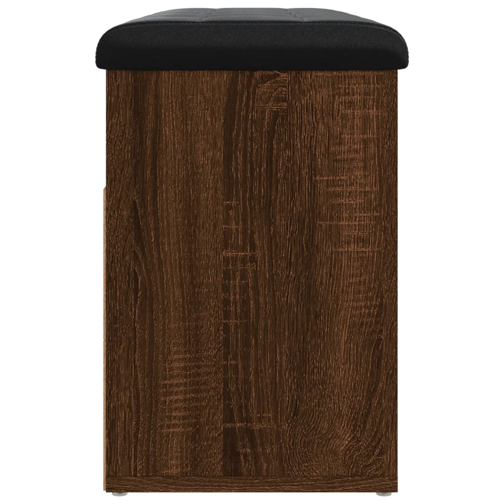 barna tölgy színű szerelt fa cipőtároló pad 82 x 32 x 45,5 cm