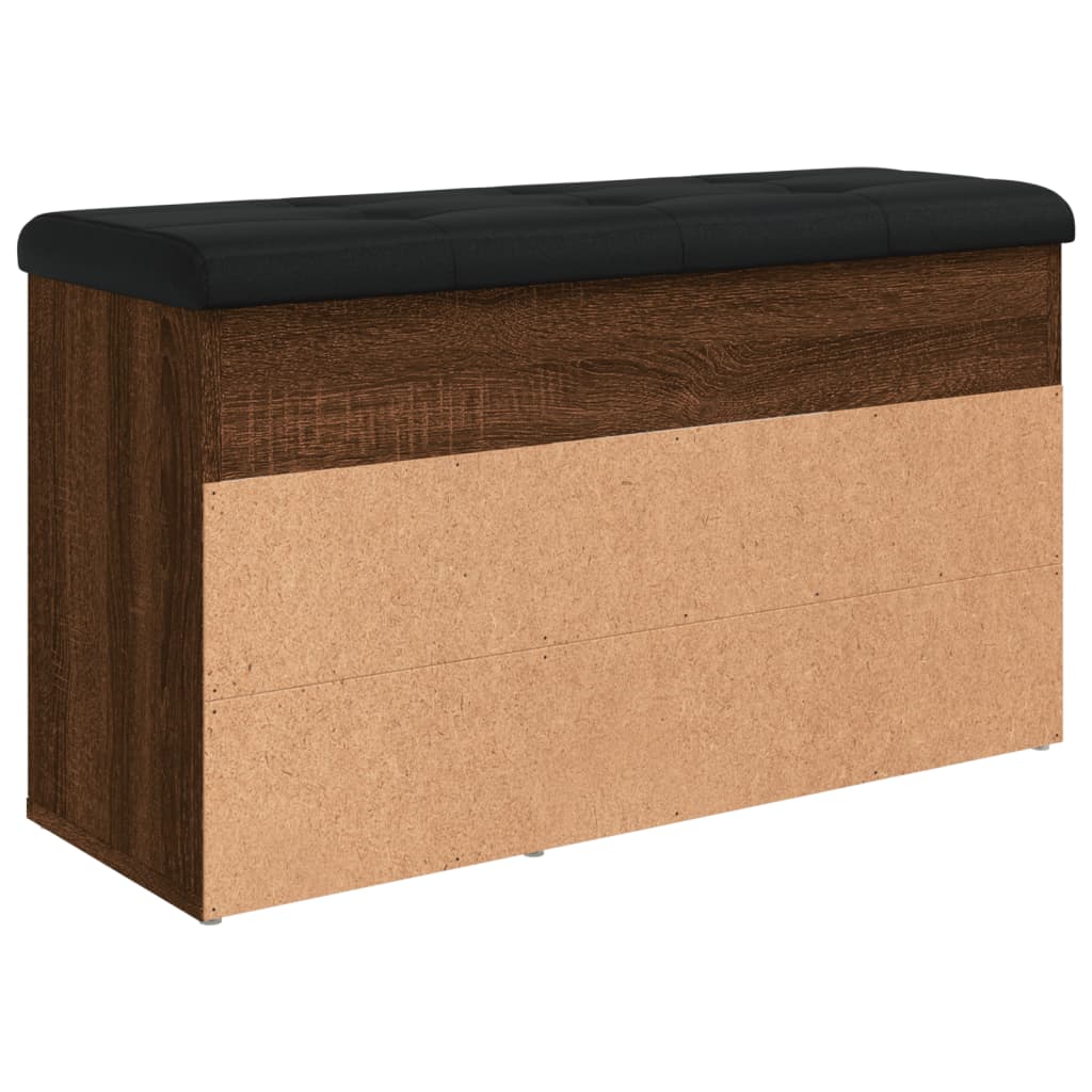 barna tölgy színű szerelt fa cipőtároló pad 82 x 32 x 45,5 cm