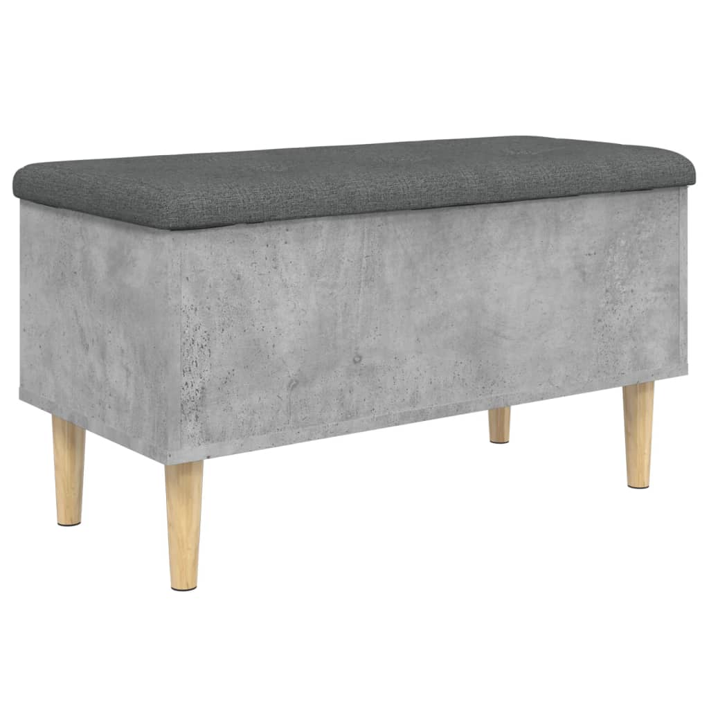 betonszürke szerelt fa tárolópad 82x42x46 cm