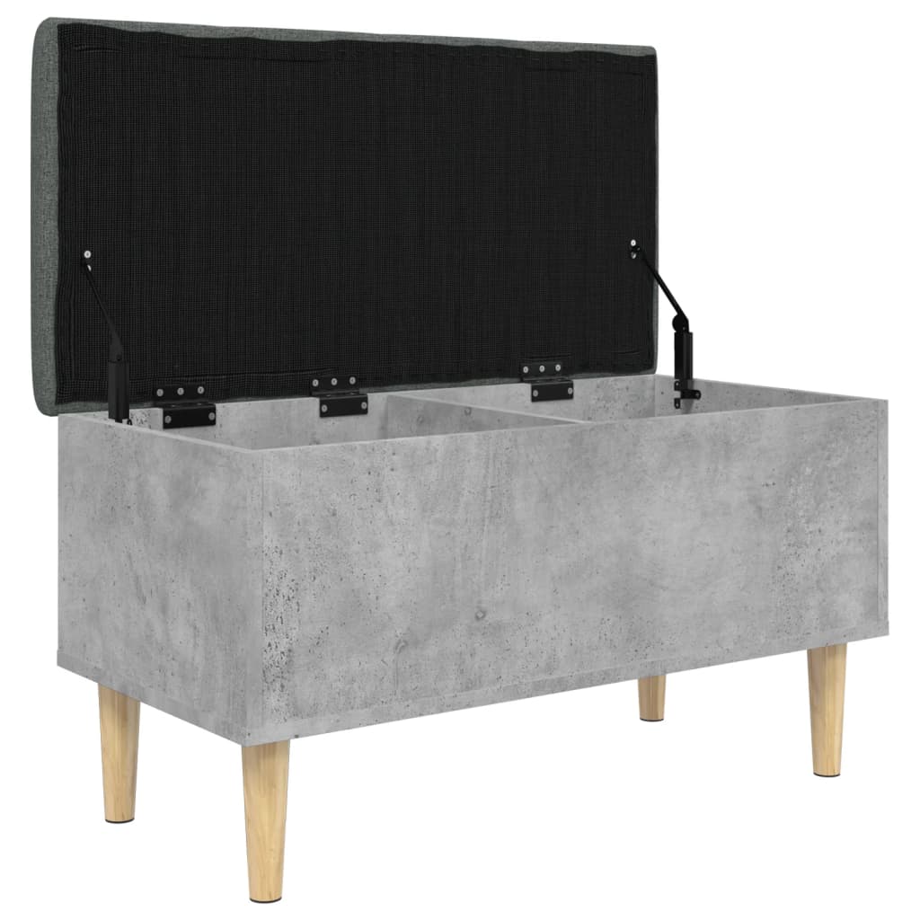 betonszürke szerelt fa tárolópad 82x42x46 cm