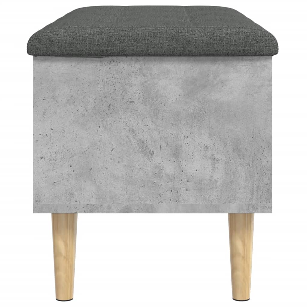 betonszürke szerelt fa tárolópad 82x42x46 cm