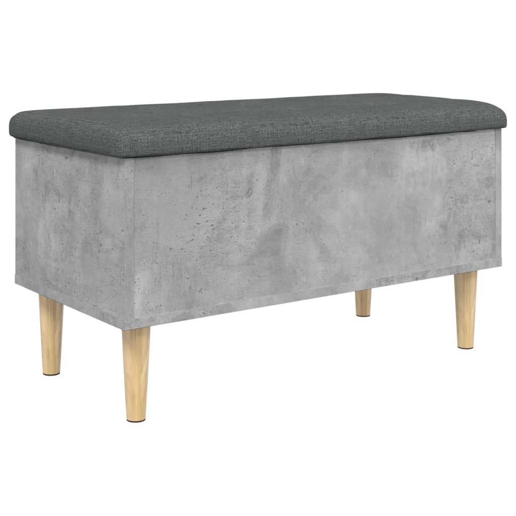 betonszürke szerelt fa tárolópad 82x42x46 cm