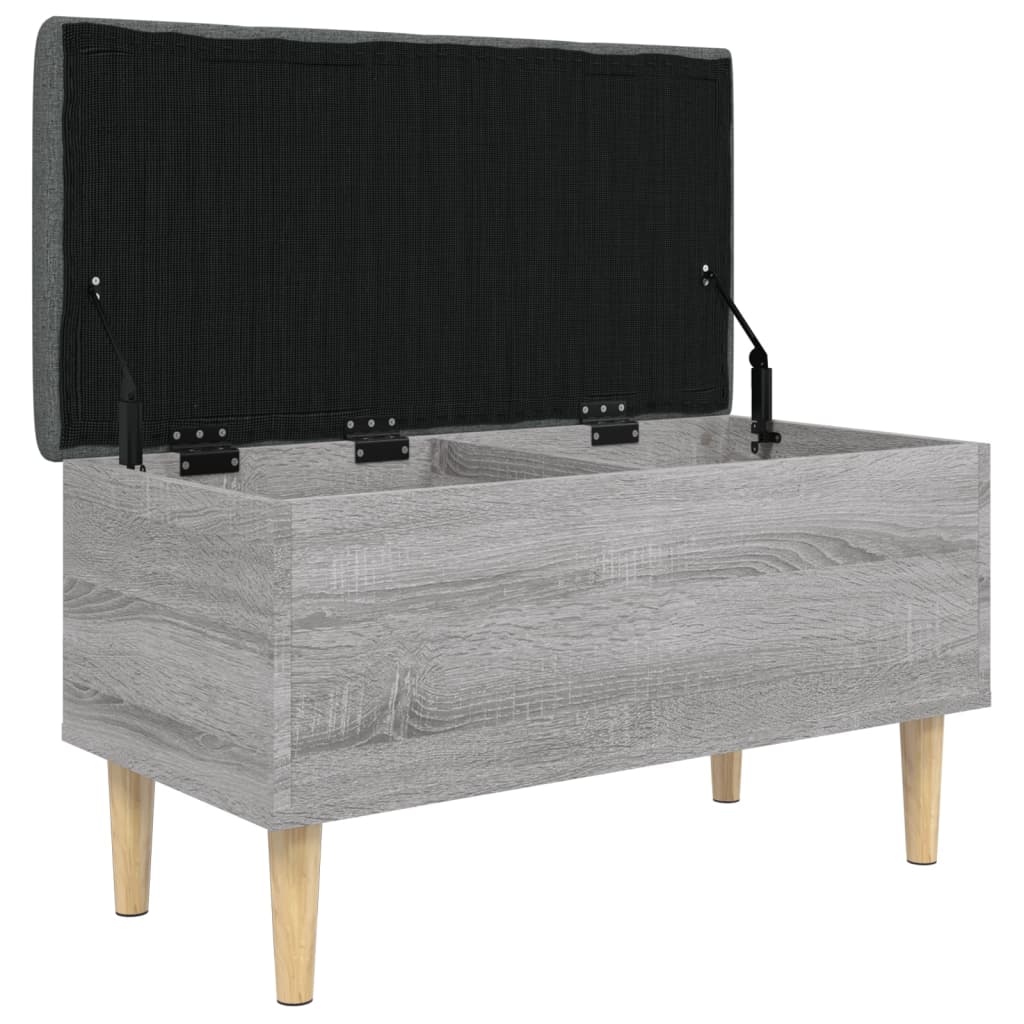 szürke sonoma színű szerelt fa tárolópad 82x42x46 cm