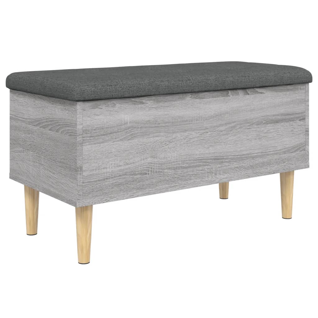 szürke sonoma színű szerelt fa tárolópad 82x42x46 cm
