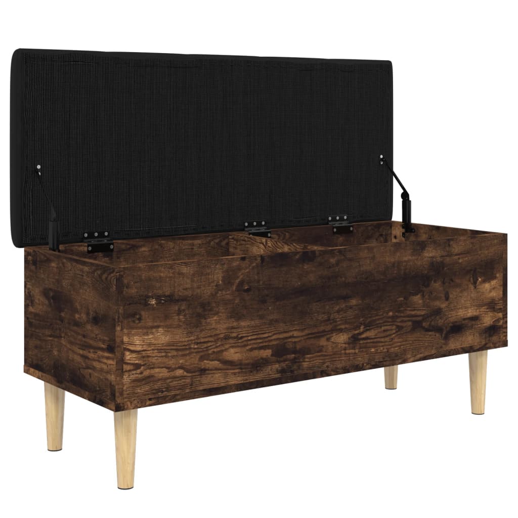 füstös tölgy színű szerelt fa tárolópad 102x42x46 cm