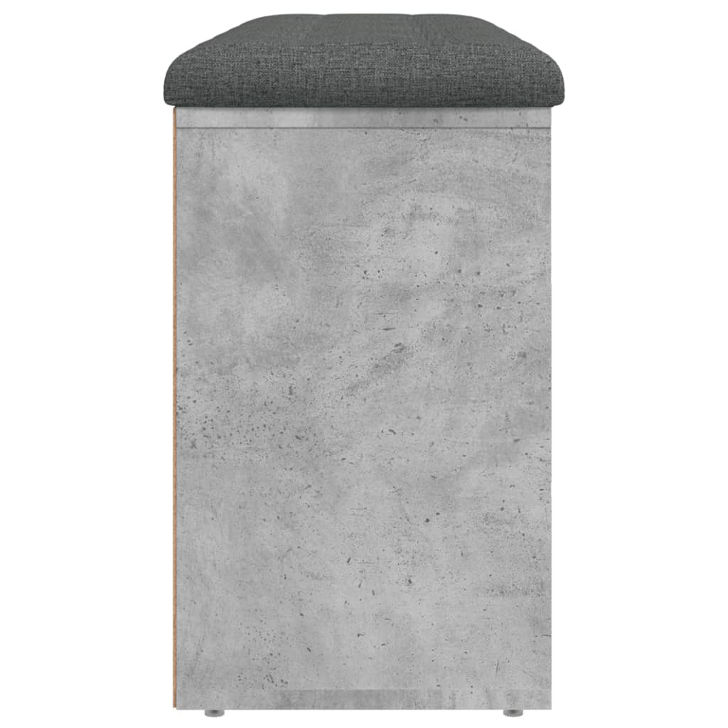 betonszürke szerelt fa cipőtároló pad 102 x 32 x 50 cm