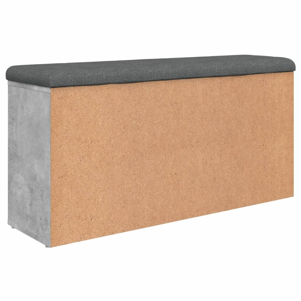 betonszürke szerelt fa cipőtároló pad 102 x 32 x 50 cm