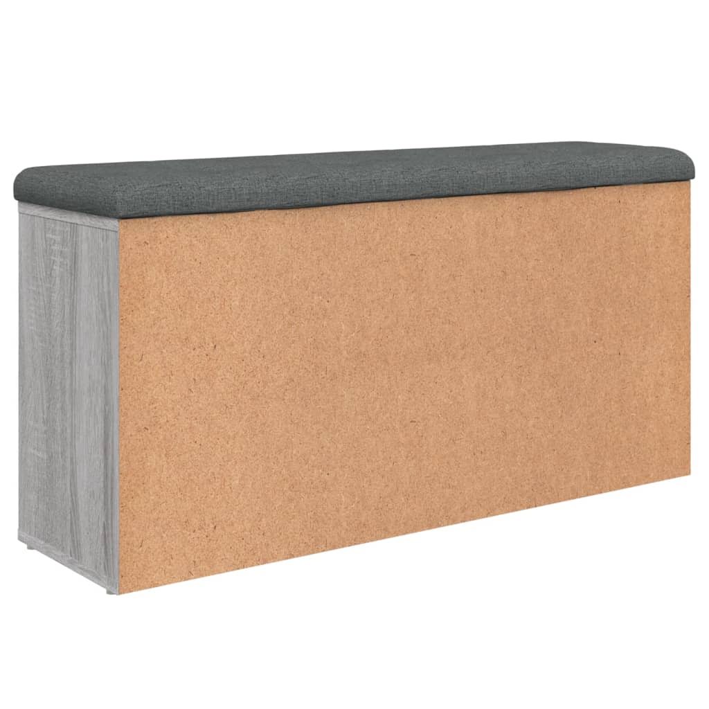 szürke sonoma színű szerelt fa cipőtároló pad 102 x 32 x 50 cm