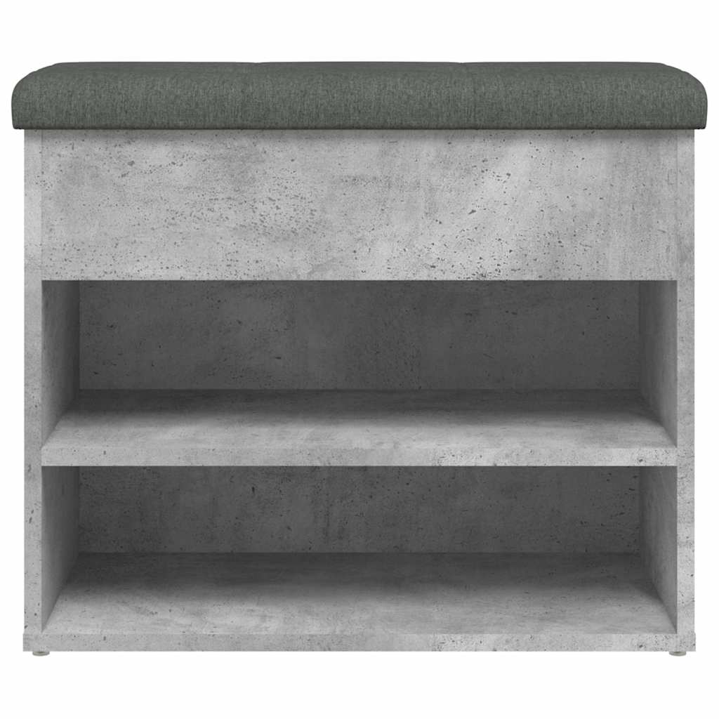 betonszürke szerelt fa cipőtároló pad 62 x 32 x 50 cm