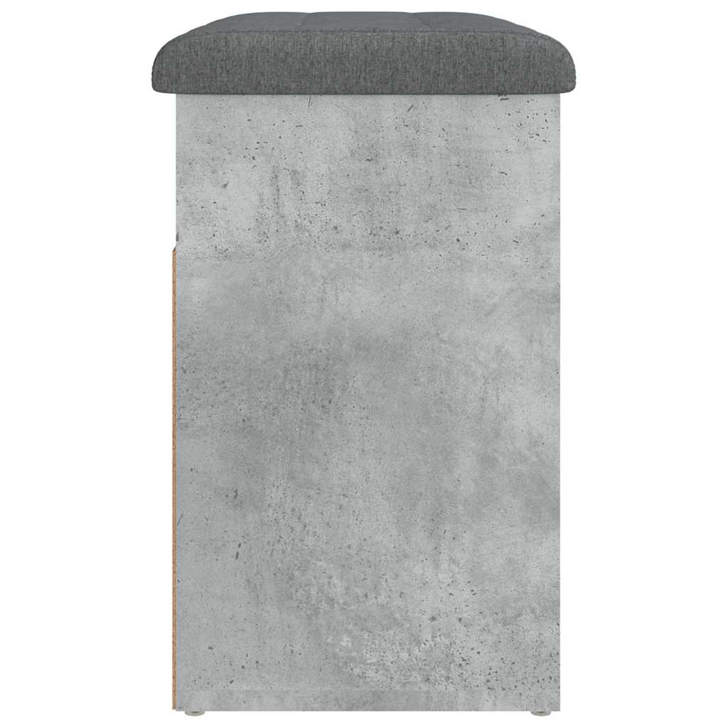 betonszürke szerelt fa cipőtároló pad 62 x 32 x 50 cm