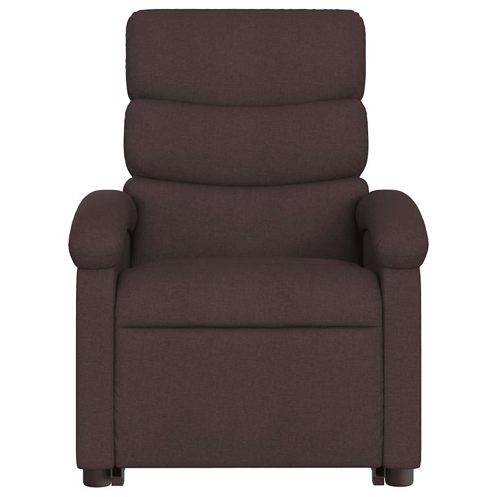 sötétbarna szövet dönthető masszázs- és állófotel