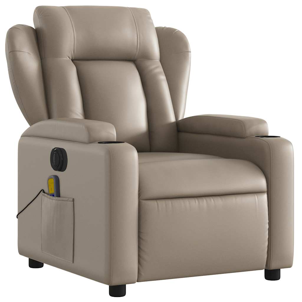 kávészínű műbőr elektromos dönthető masszázsfotel