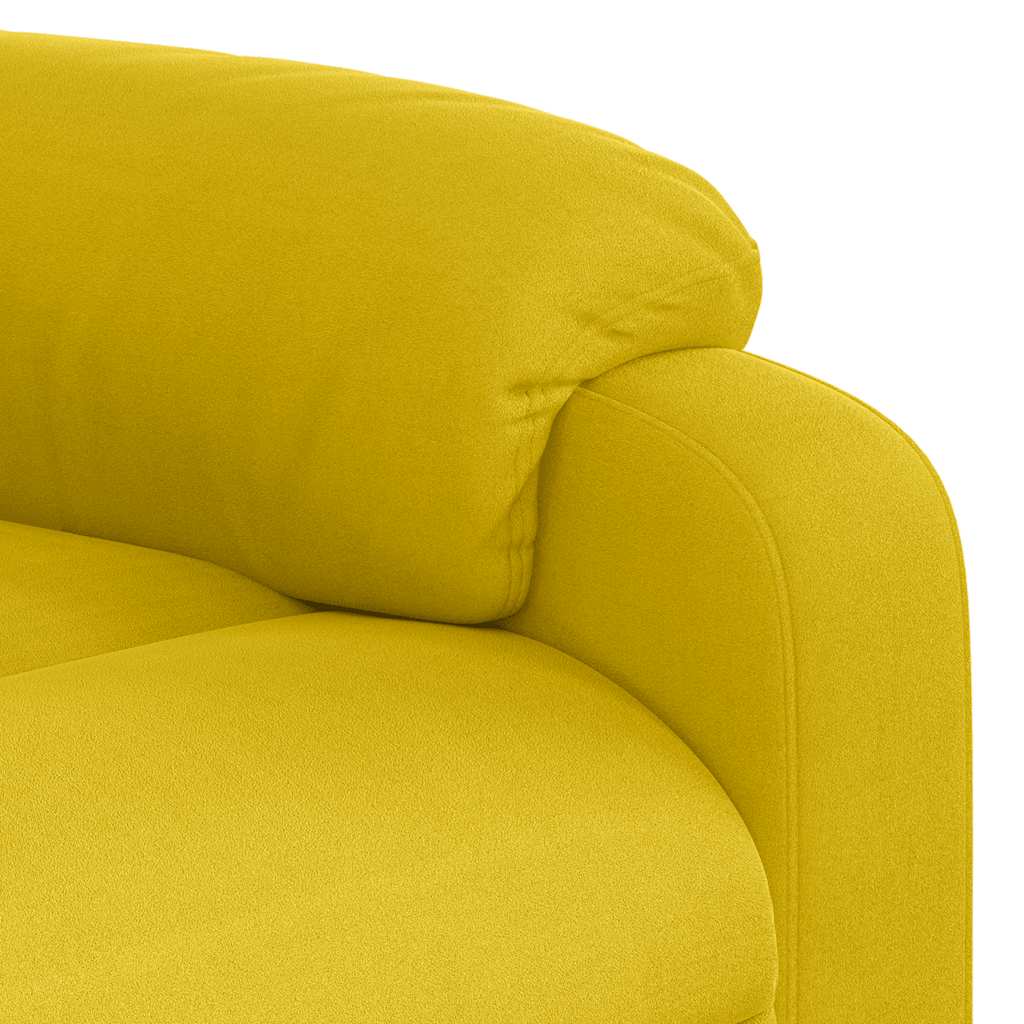 sárga bársony dönthető elektromos fotel