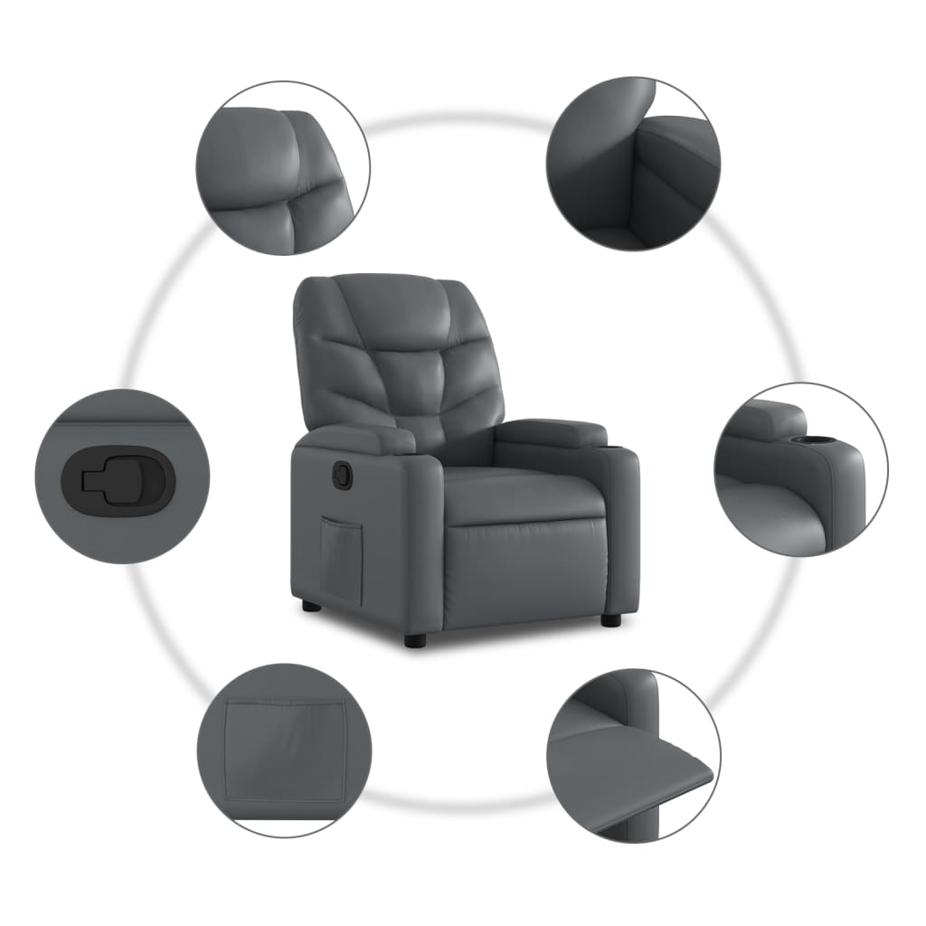 szürke műbőr relaxfotel